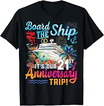 Husband Wife 21st Marriage Anniversary Cruise Ship Vacation T-Shirt