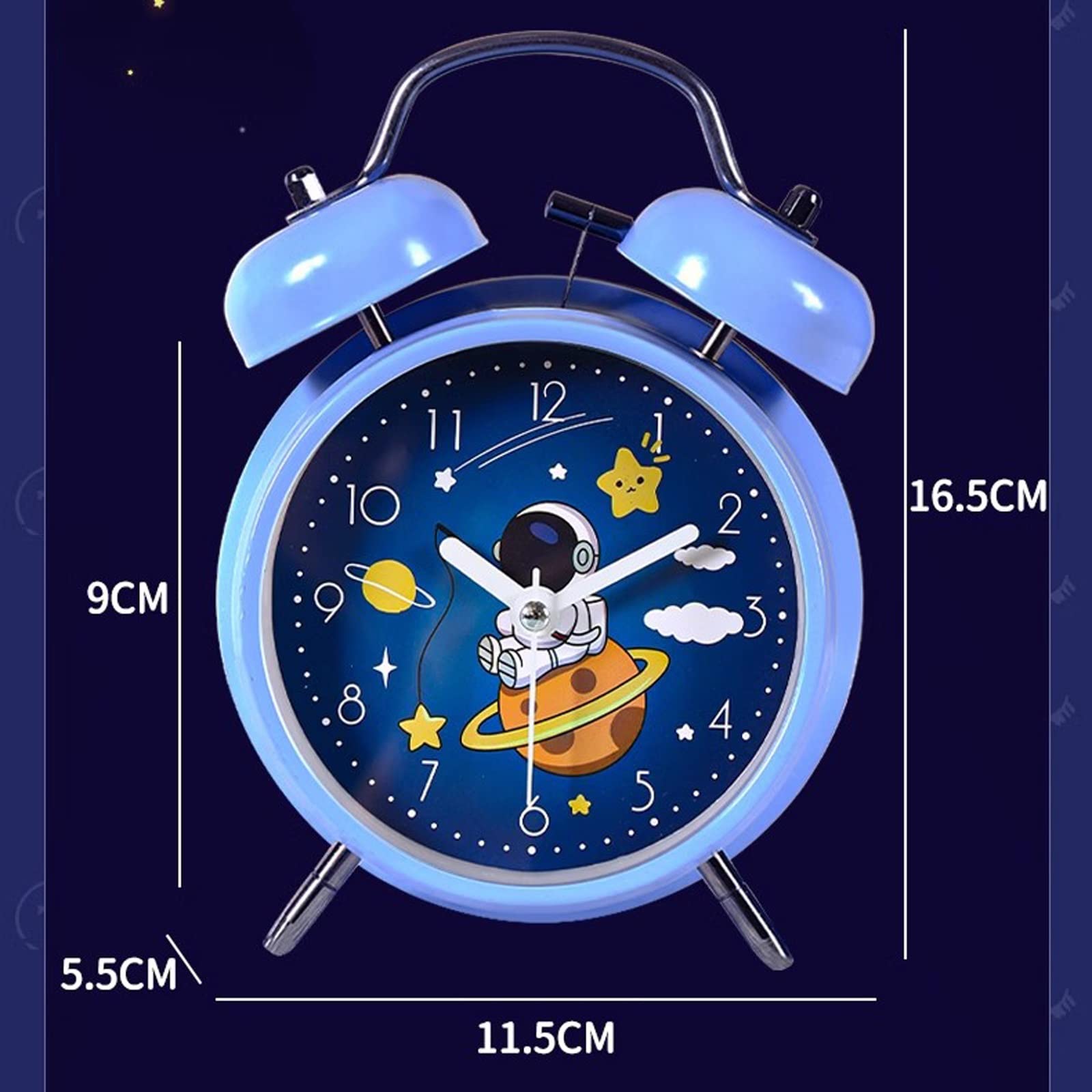 Sveglia Classica A Campana - Doppio Campanello, Modello Grande, Colore Argento, Dimensioni 120x170x55 Mm - Foto 12