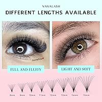 Vista 5 de VAVALASH 600 abanicos Extensiones de pestañas postizas en abanico 5D-24D, abanicos de pestañas postizas premontados con base delgada, extensión