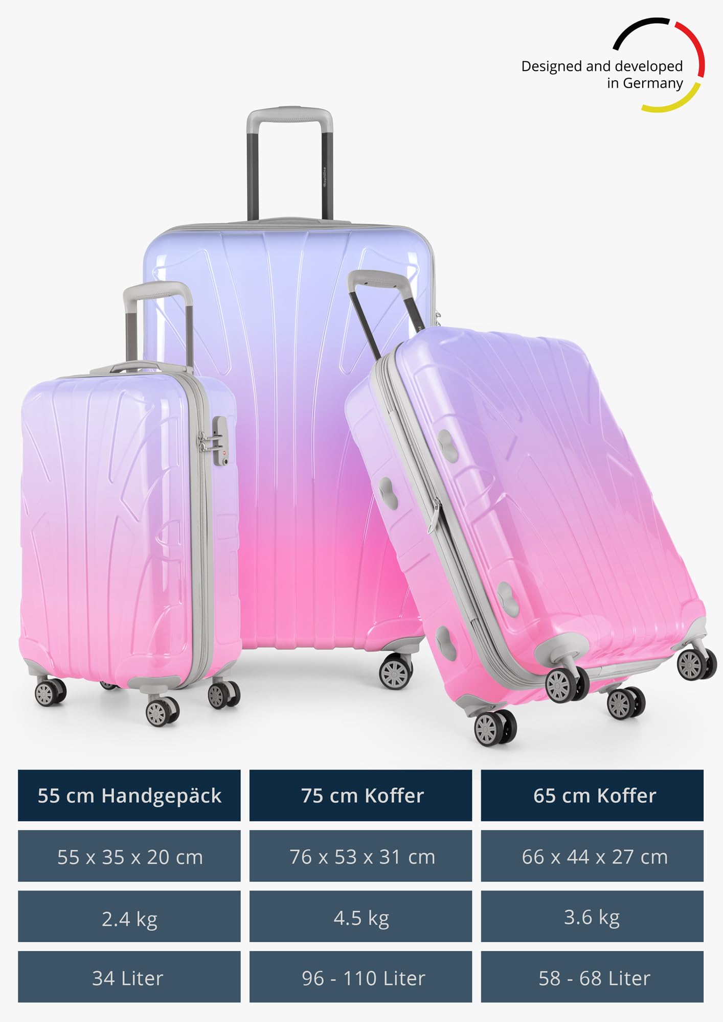 suitline - großer Hartschalen-Koffer Koffer Trolley Rollkoffer XL Reisekoffer – Bild 5