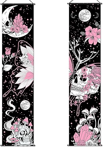 Tiamon 2 pancartas de tapiz hippie para decoración de pared, ojos para colgar en la pared, pavo real, bohemio, colorido, abstracto, telón de fondo,