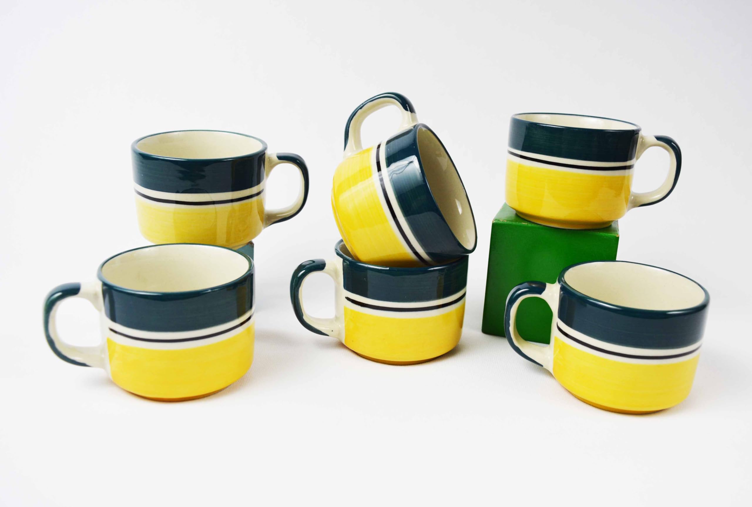 Handpainted Tea Cups - Set of 6 | Unique Ceramic Cups -1