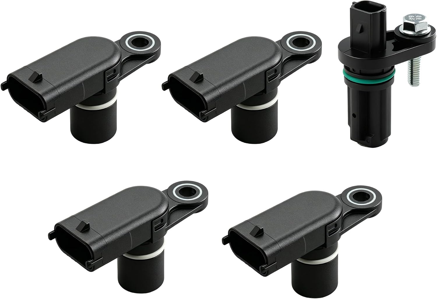 4pcs Camshaft + 1pcs Crankshaft Position Sensors for 2010-2025 GM GMC Chevrolet Buick Cadillac 3.0L 3.6L, for Equinox Malibu Colorado Traverse Terrain, for Impala CT4 Saturn # 12615371 1238249