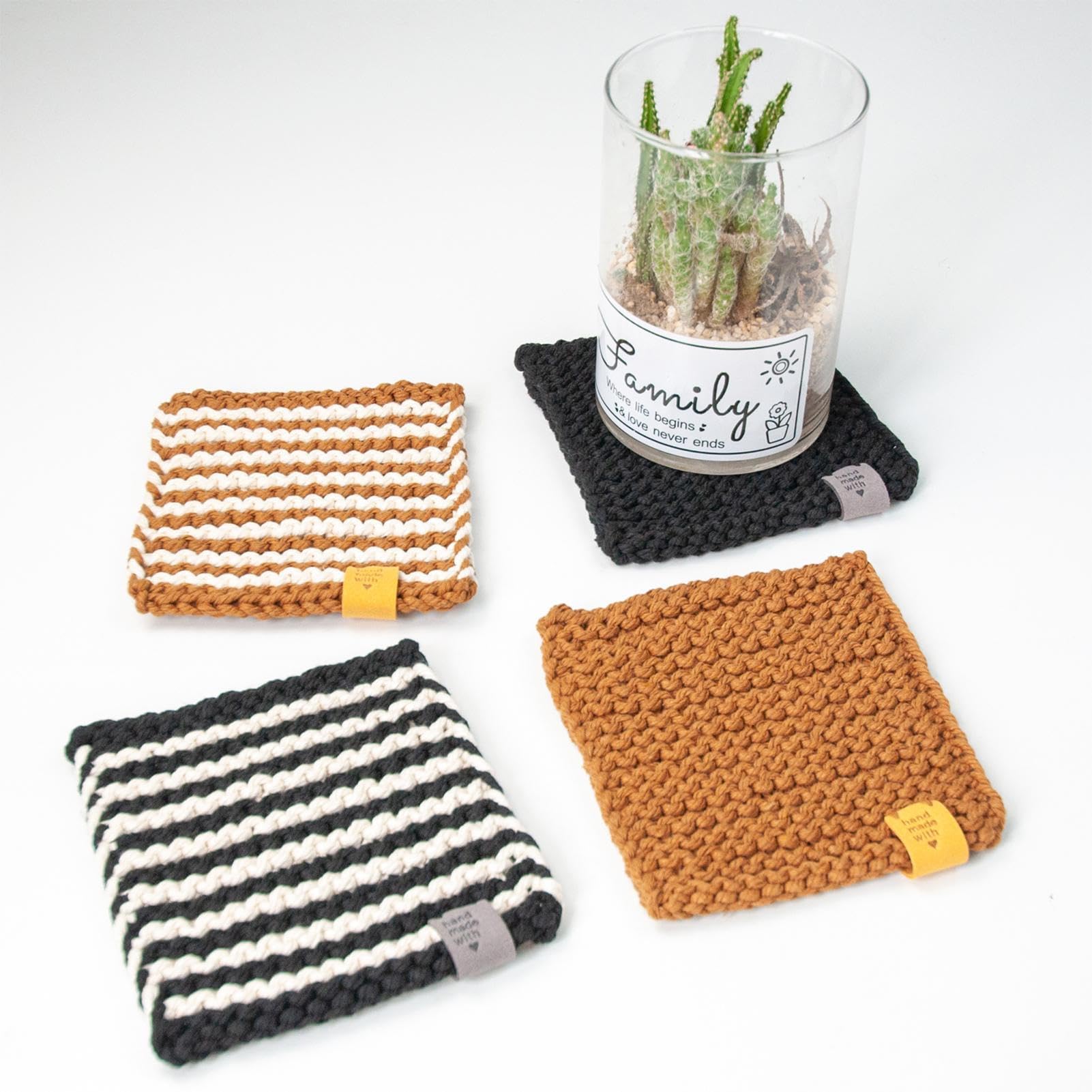 4 SET Strickset Für Anfänger Erwachsene Komplett, Mit Stricknadeln | Teetasse Matte Garn Zum Stricknadeln Für DIY Handwerk, AnfängerGeschenkidee Bastelbedarf Und Kits