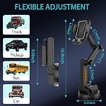 Support de téléphone de camion Mont Heavy Duty Super Suction Cup, Support de téléphones cellulaires pour pare-brise de tableau de bord de camion 16.9 bras long de pouce & Stable, Compatible avec iPhone & Samsung, Gray, Big Rig Camion