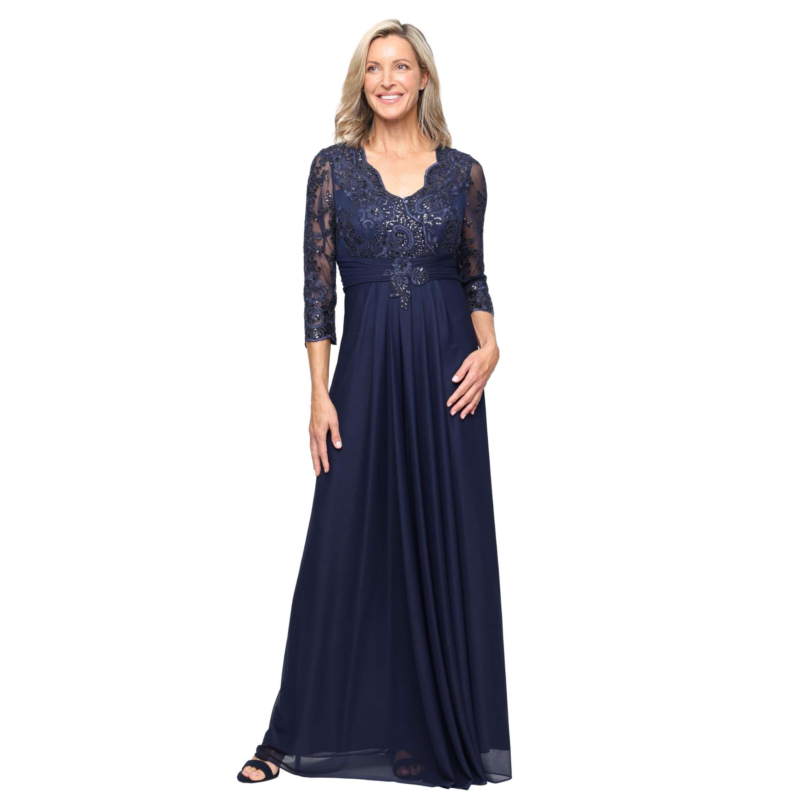 Photo 1 of Alex Evenings Womens Long Gown with Sleeve