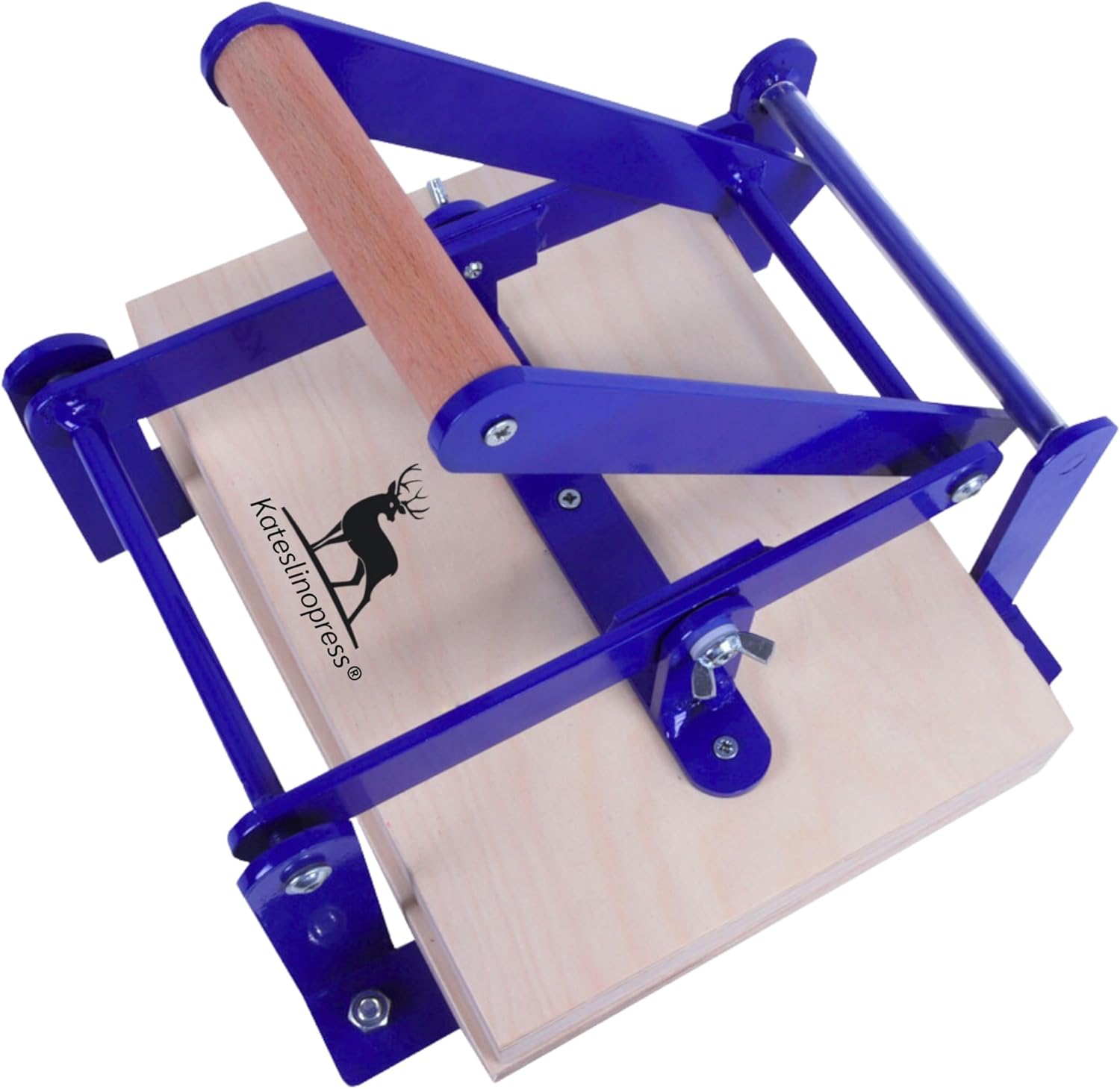 Hand lino Press Machine, Linocut Linoleum Etching Relief Block Printing, Hand Lever Press, P Blue A4