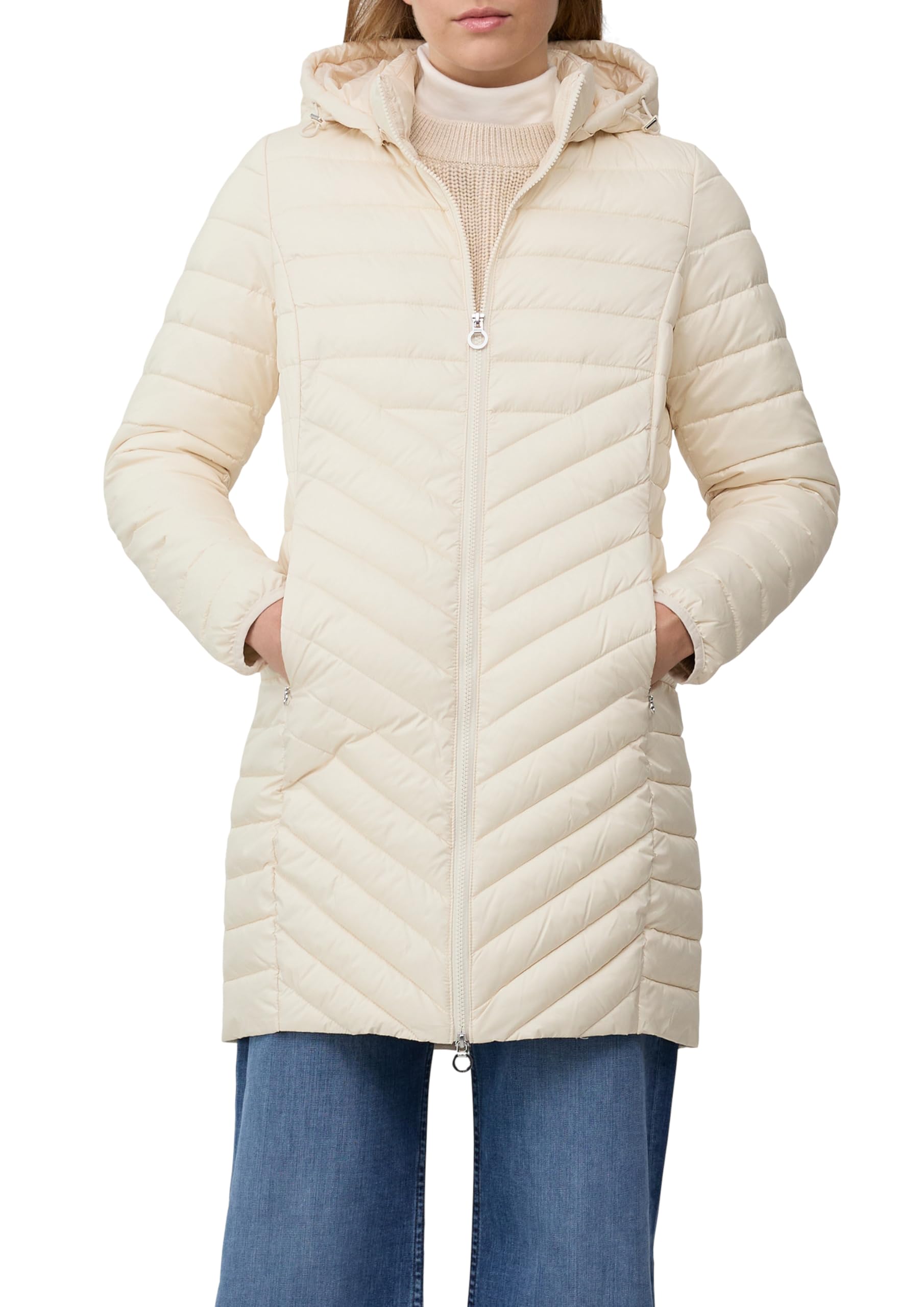 s.Oliver Packbarer leichter Mantel mit Zwei-Wege-Reißverschluss und abnehmbarer Kapuze