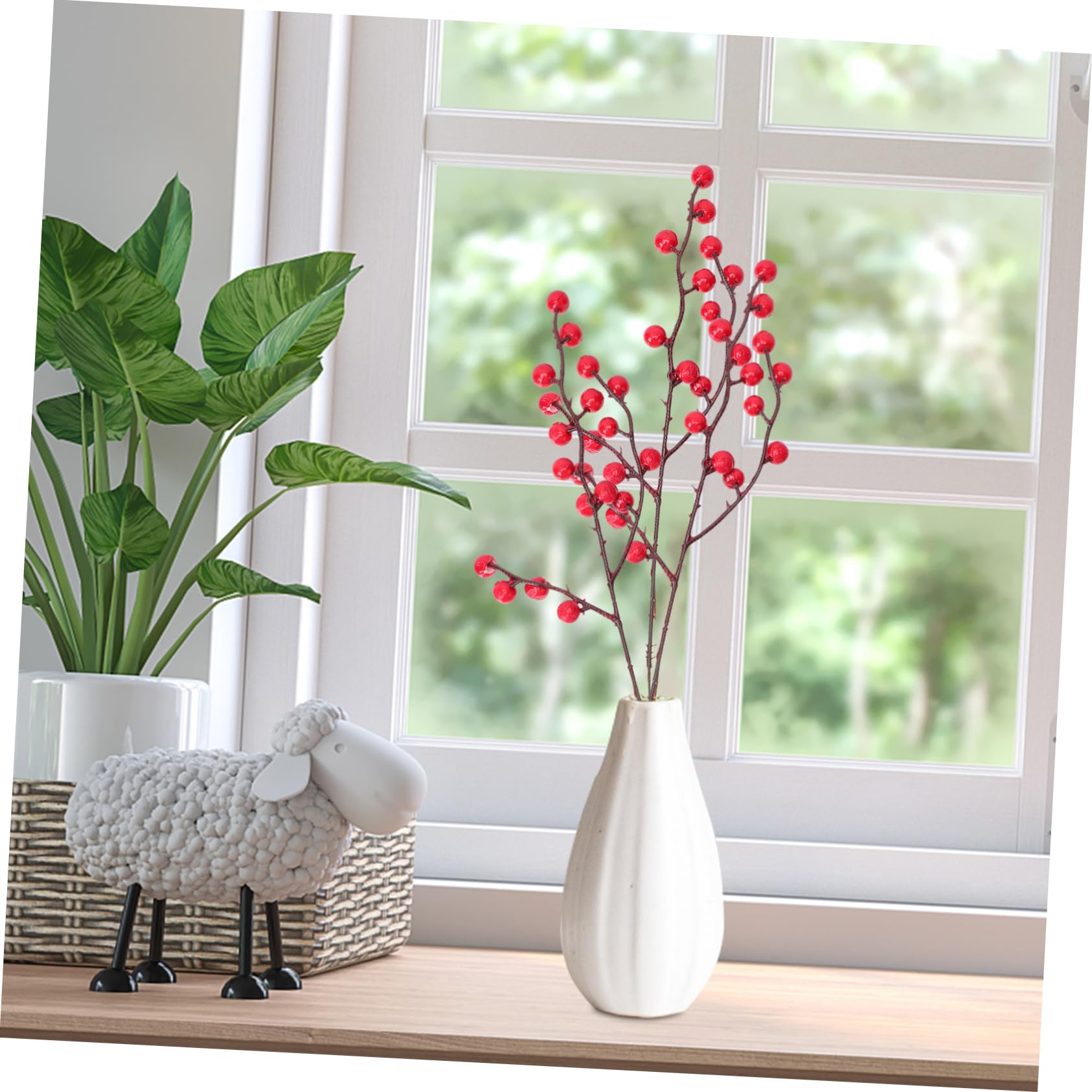 PRETYZOOM 60 Piezas Flor Artificial Tallo de Acebo Artificial de Navidad selecciones de de Navidad Artificial Flowers Christmas Tree decoración de Flores de emulación Decoracion Floral