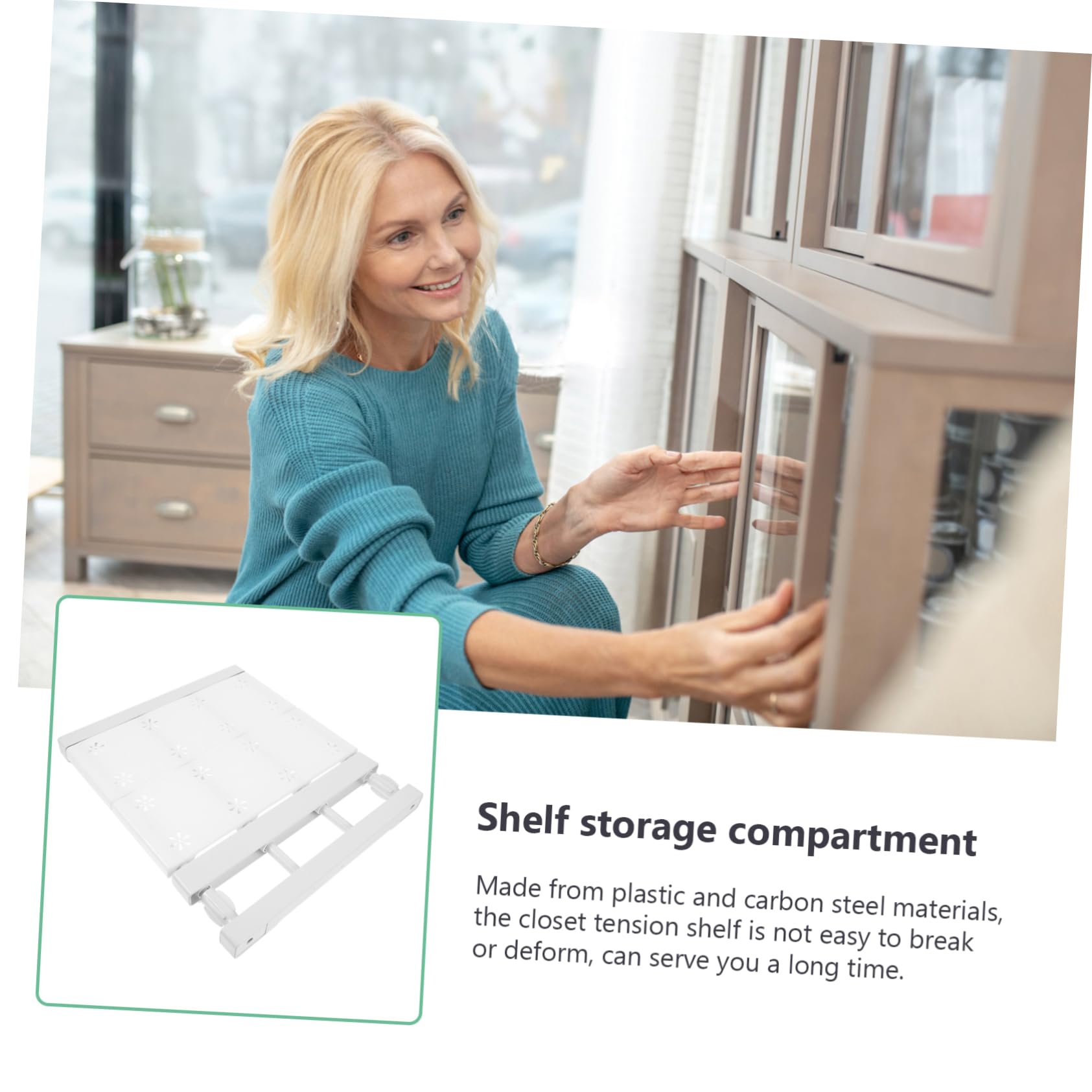 PRETYZOOM Expandable Closet Tension Shelf Adjustable Organizer Rack for Cupboards for Storing Clothes Towels More Easy Installation