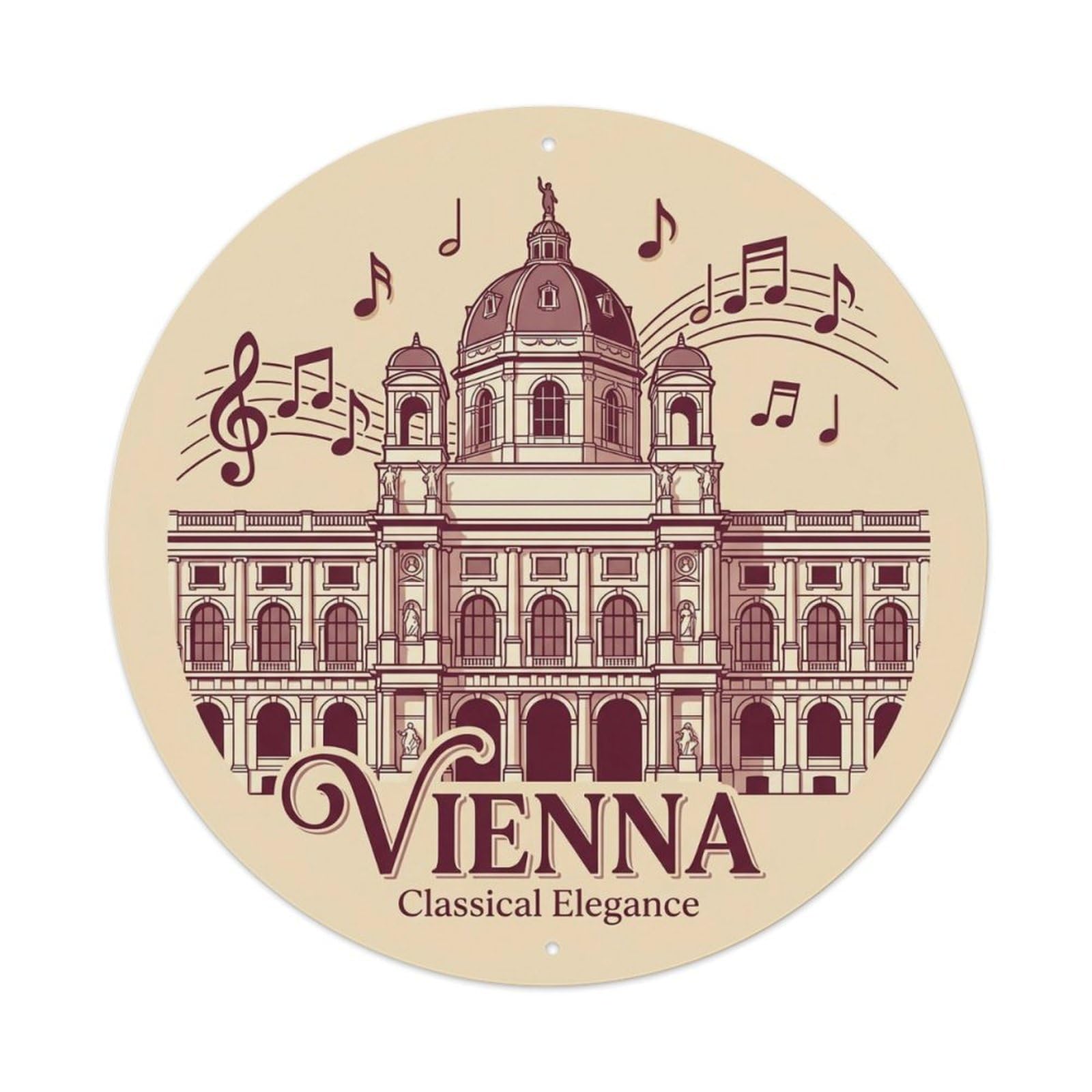 Yrnq 8X8inch Vintage Style Vintage Travel Vienna Austria Pilgrimage Metal Tin Sign