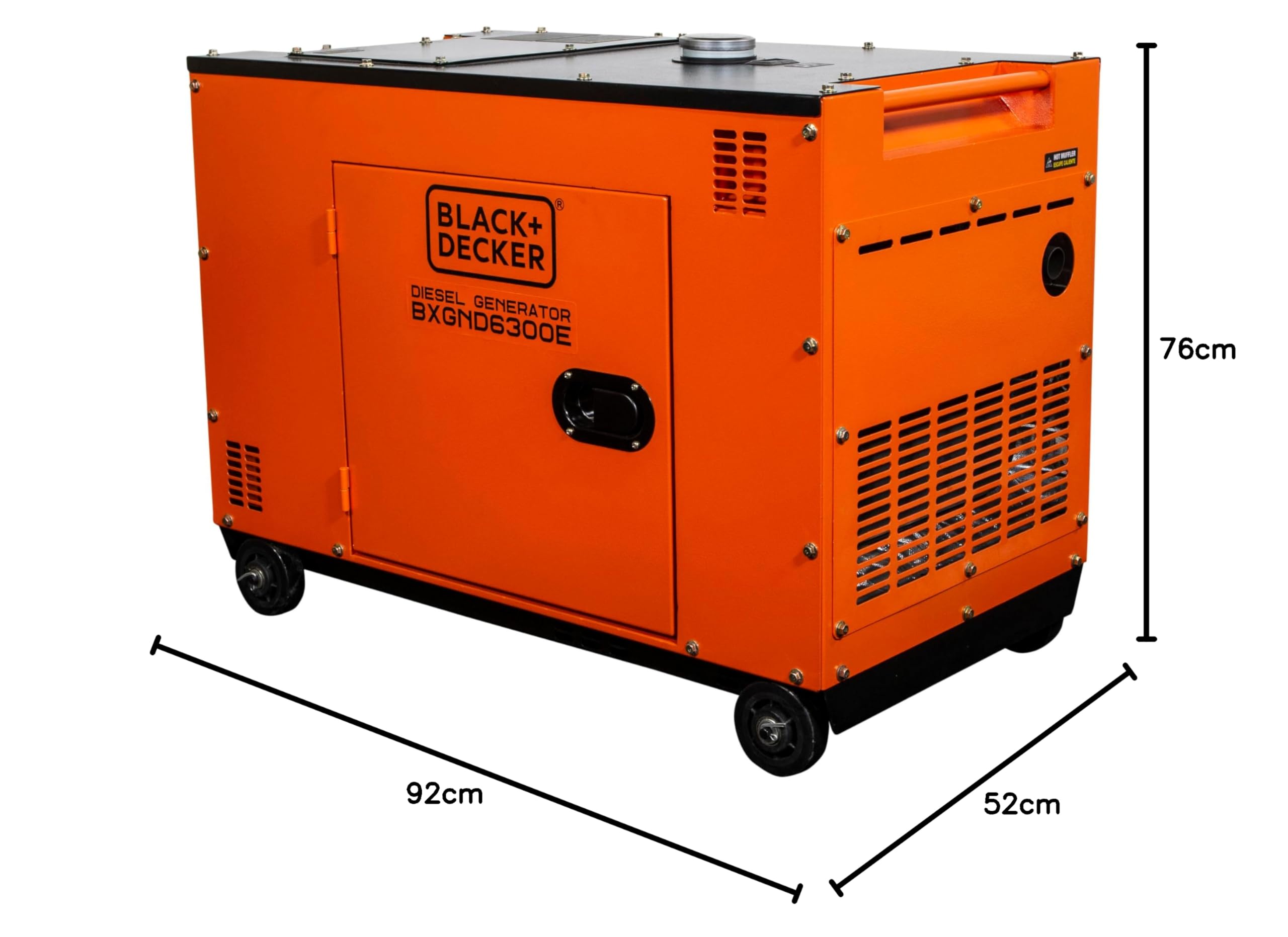 BLACK+DECKER Generador Eléctrico Diésel 6300W para Emergencias y Apoyo Solar - Generador Eléctrico con Arranque Automático ATS - Generador Diésel con AVR y Botón de Emergencia
