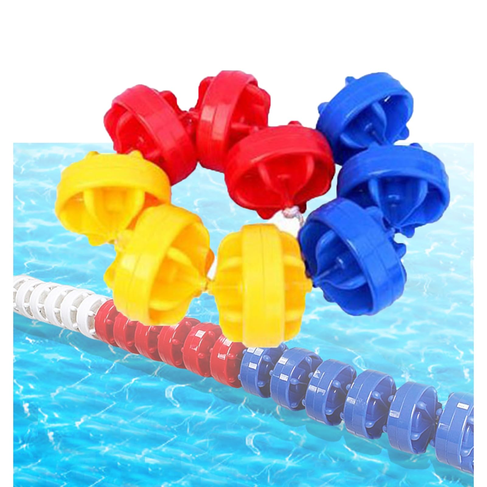 GJMSSMY Floating Pool Safety Divider Lane Line - 30ft Spiral Buoy Marker for Swimming Pools, Durable Water Safety Barrier for Swim Training & Recreation
