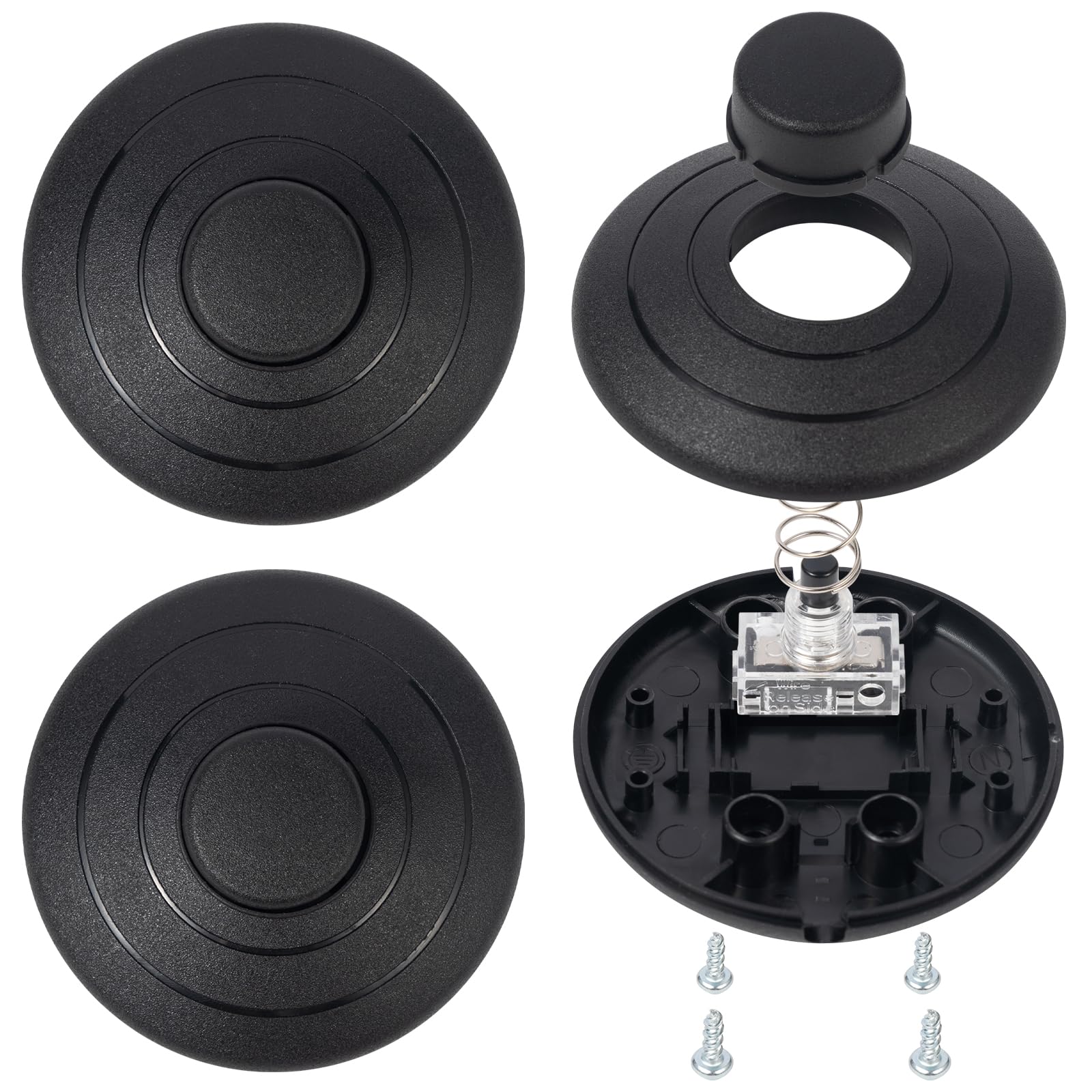 3 Pack​​ Floor Lamp Foot Switch – Spring On/Off Switch for Lamps, LED Lights, Fans & Christmas ​​Trees​​, ​​Compatible​​ with 18AWG Wires, AC 125V/3A