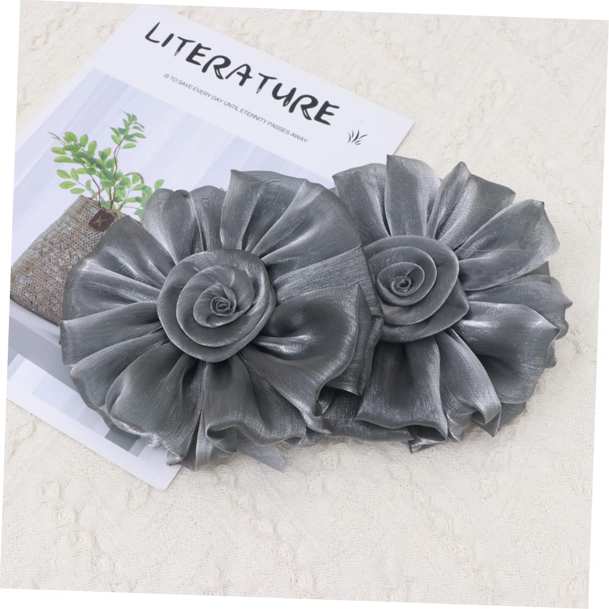 Cabilock Boucles de Rideau Décoratives de Fleur de Soleil 2 Pièces, Pinces Élégantes en Tissu pour Décor de Chambre et Accessoires de Rideaux Robustes
