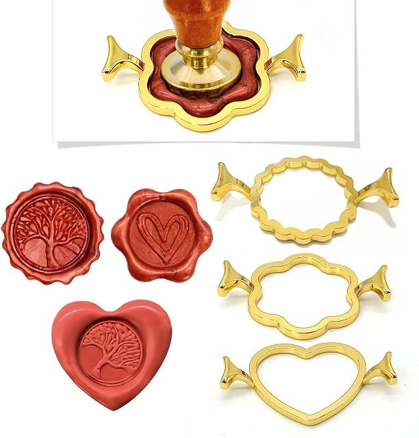 Metalowe foremki do pieczęci woskowej 1 cala, okrągły kształt kwiatu, ośmioramienna gwiazda, na zaproszenia ślubne, scrapbooking, koperty, kartki z życzeniami, prezent, opakowanie wina (B)