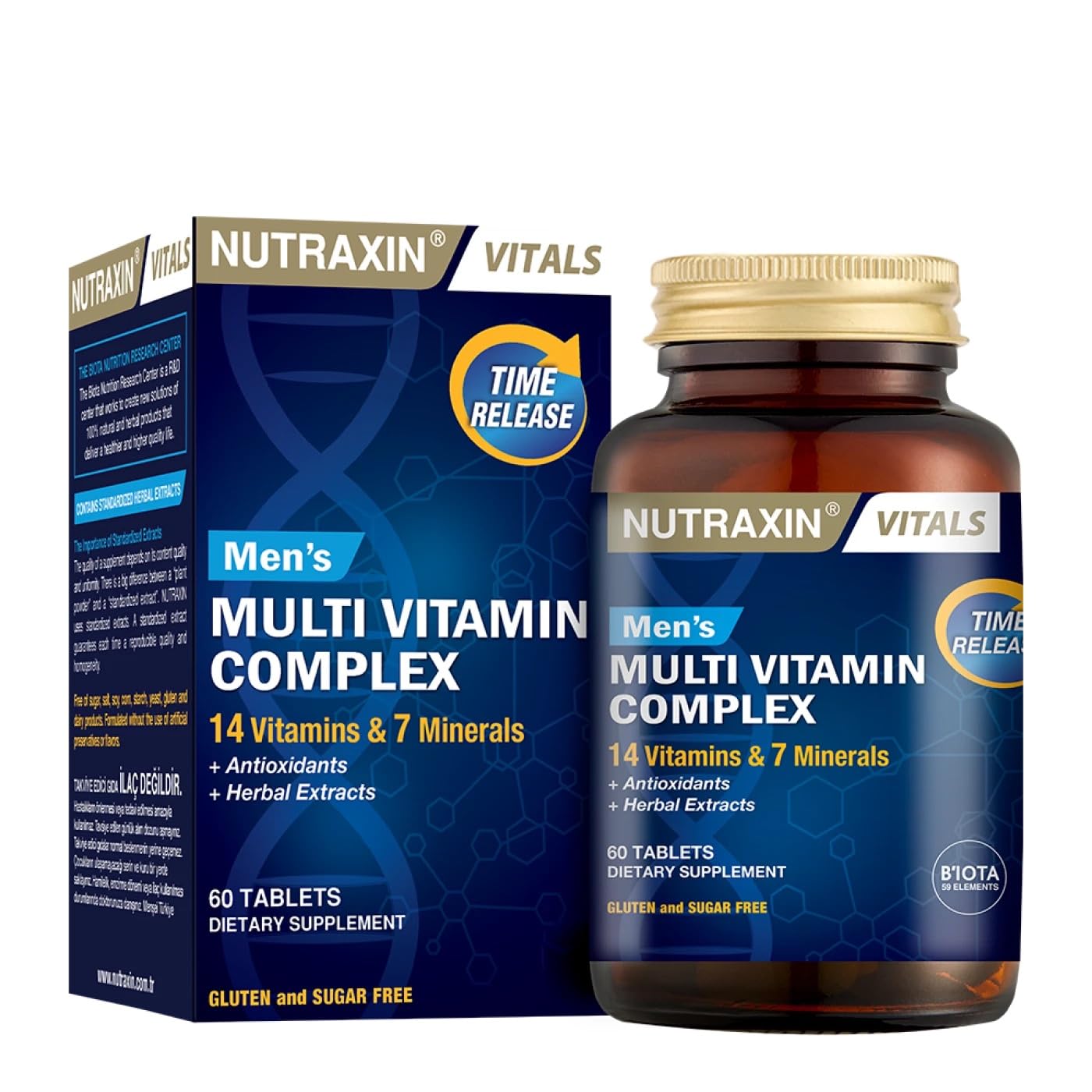 Nutraxin Mens Multivitamin Complex - 60 Immunity Booster Tablets with 23 Essential Vitamins, Minerals & Plant Extracts for Overall Health - 1-Month Supply