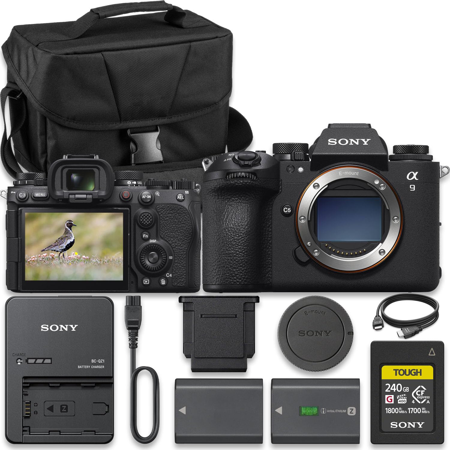 Sony Alpha 9 III Mirrorless Camera with World's First Full-Frame 24.6MP Global Shutter System and 120fps Blackout-Free Continuous Shooting (Value Bundle)