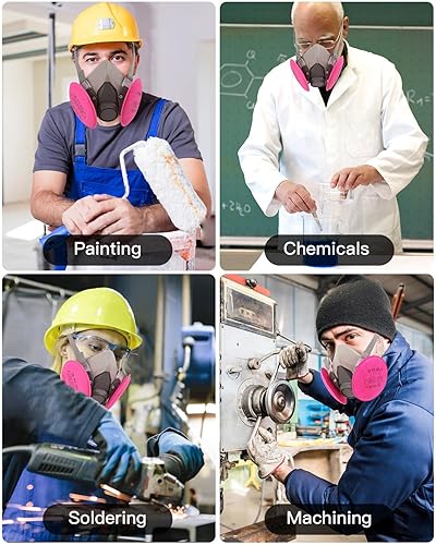 Miniatura 7 de Máscara respiradora de media cara  Cubierta de media cara con filtro de algodón 2097 máscara contra vapores orgánicos, gas para pintar, pulido a