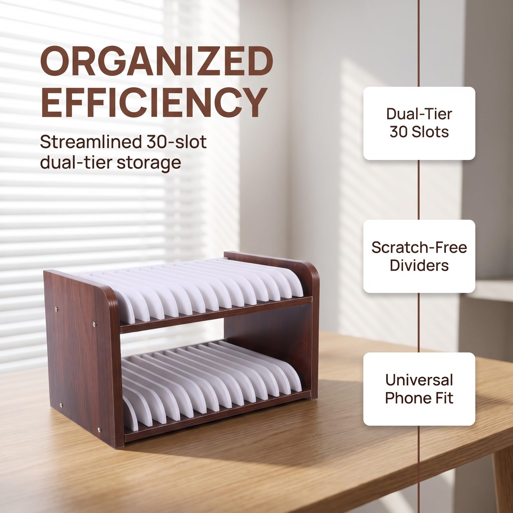 Zerodeko Soporte para teléfono, Estante de Almacenamiento de Madera para