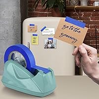 Vista 9 de Acrimet Dispensador de cinta de escritorio premium, plástico, base antideslizante (resistente) (color verde sólido)