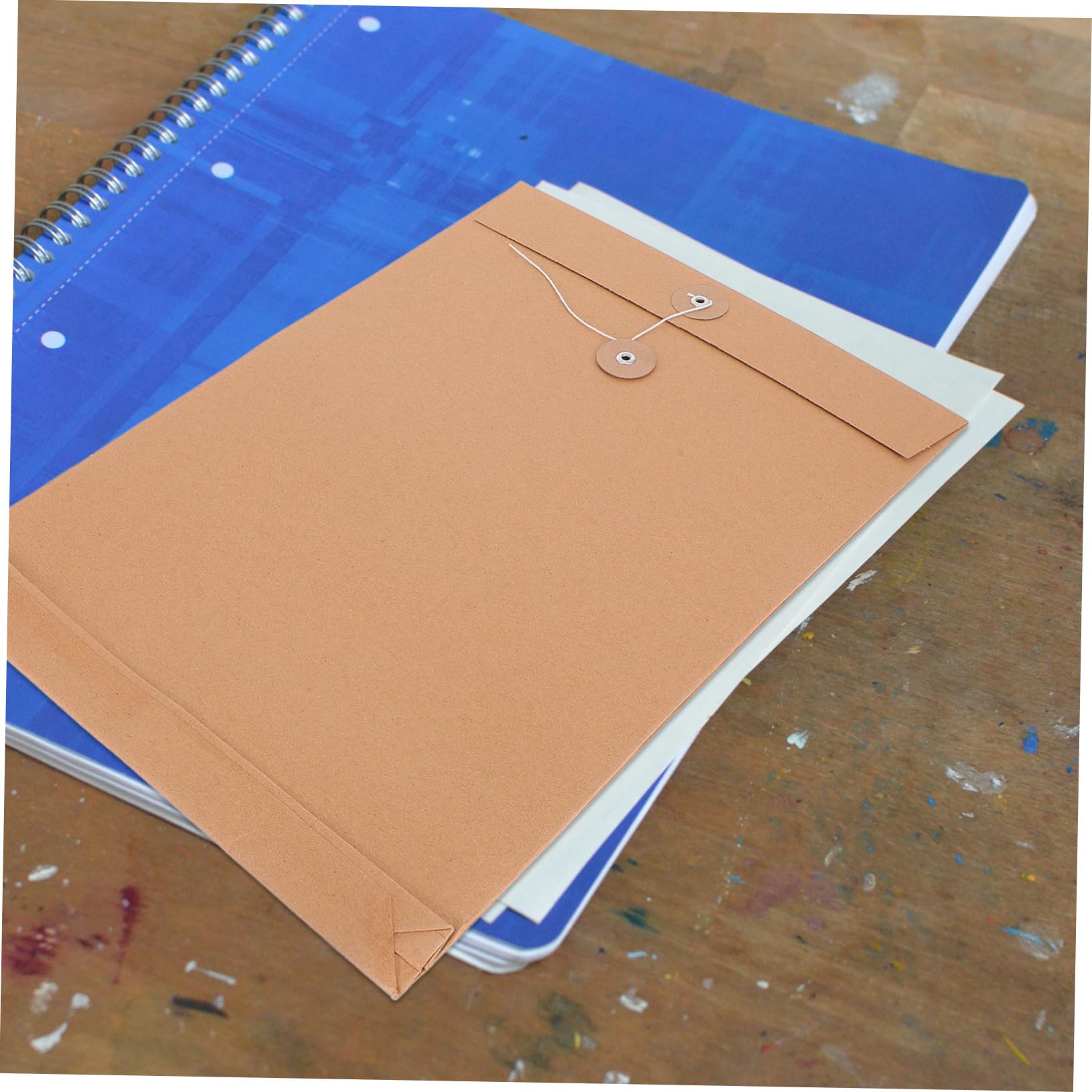 25 piezas Carpeta de Papel Kraft con Cierre Botón Portadocumentos Carta para Oficina y Negocios Bolsa Organizadora Ligera para Almacenamiento de Archivos