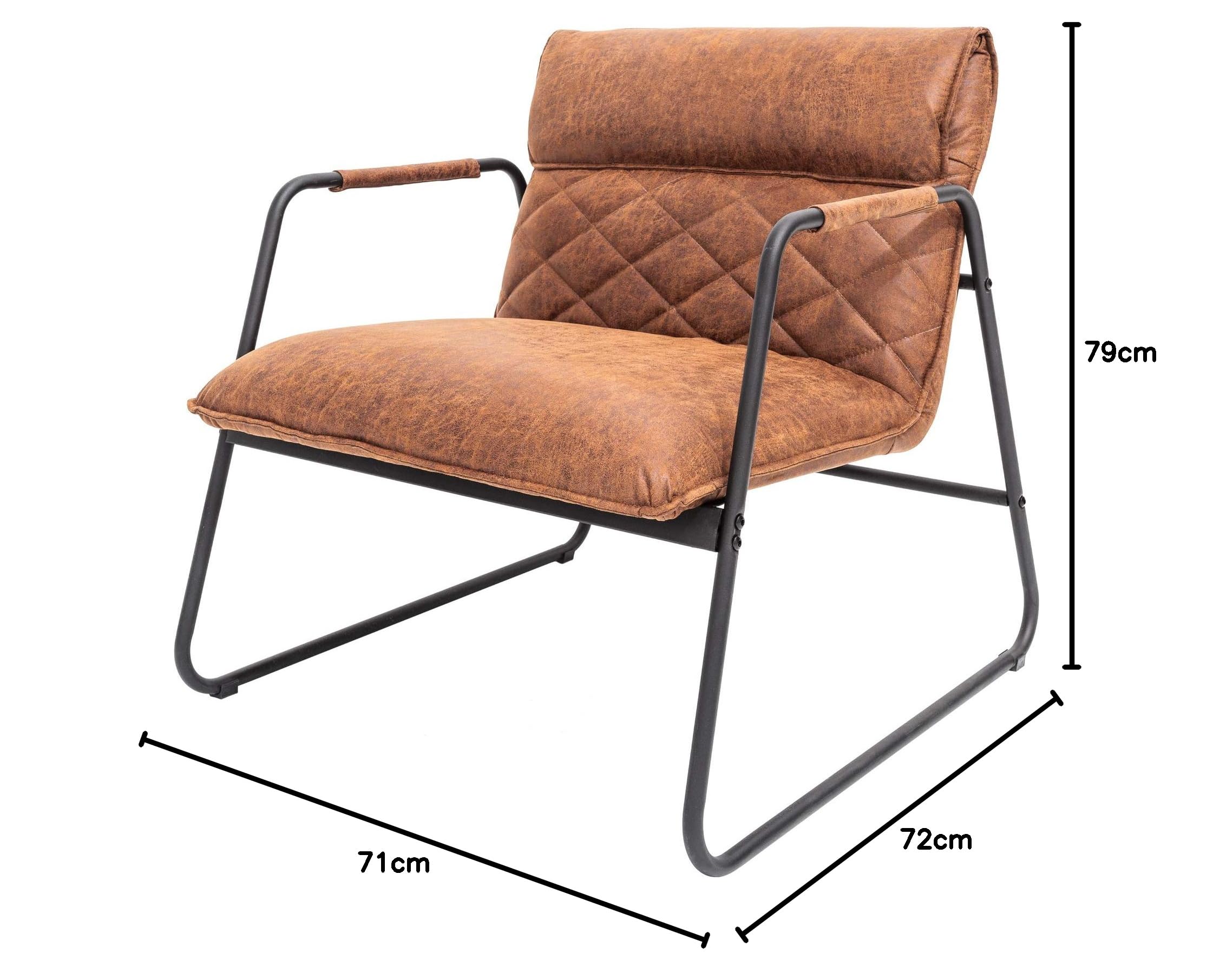invicta INTERIOR Retro Lounge Sessel Mustang Lounger antik Hellbraun Esszimmersessel Stuhl Besucherstuhl