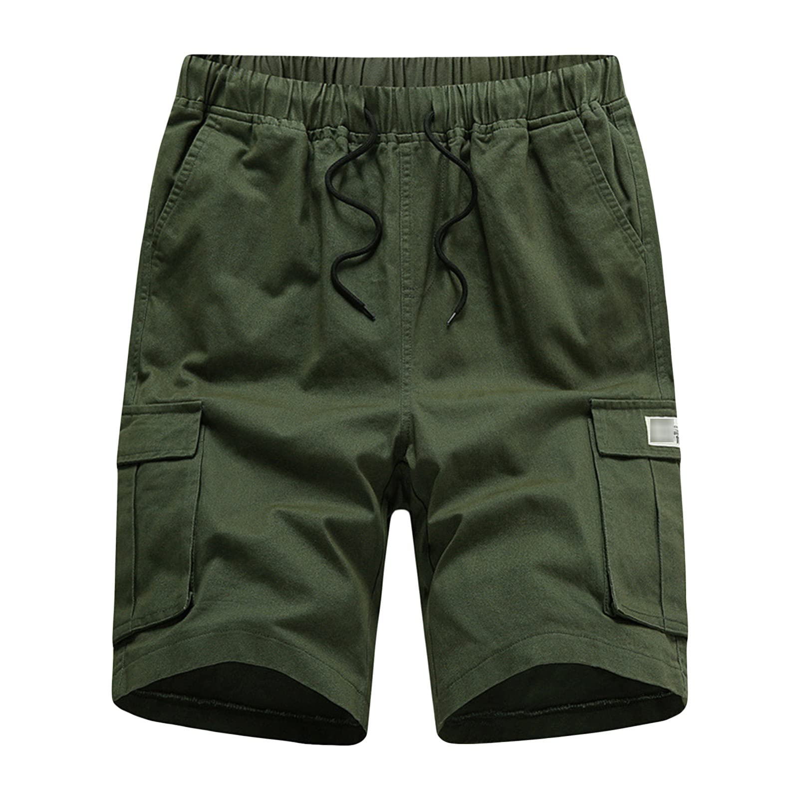 Maiyifu-GJ Men's Elastic Waist Cargo Shorts Relaxed Fit Casual Drawstring Outdoor Shorts Multi Pockets Summer Short Pants (ArmyGreen,XX-Large)