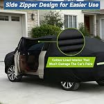SANLIKE 10-Layer Waterproof All Weather Car Cover for Compact Cars & SUVs | Car Cover, Right Side Zipper, All Weather Protection Against Rain, Snow, Sun, Dust