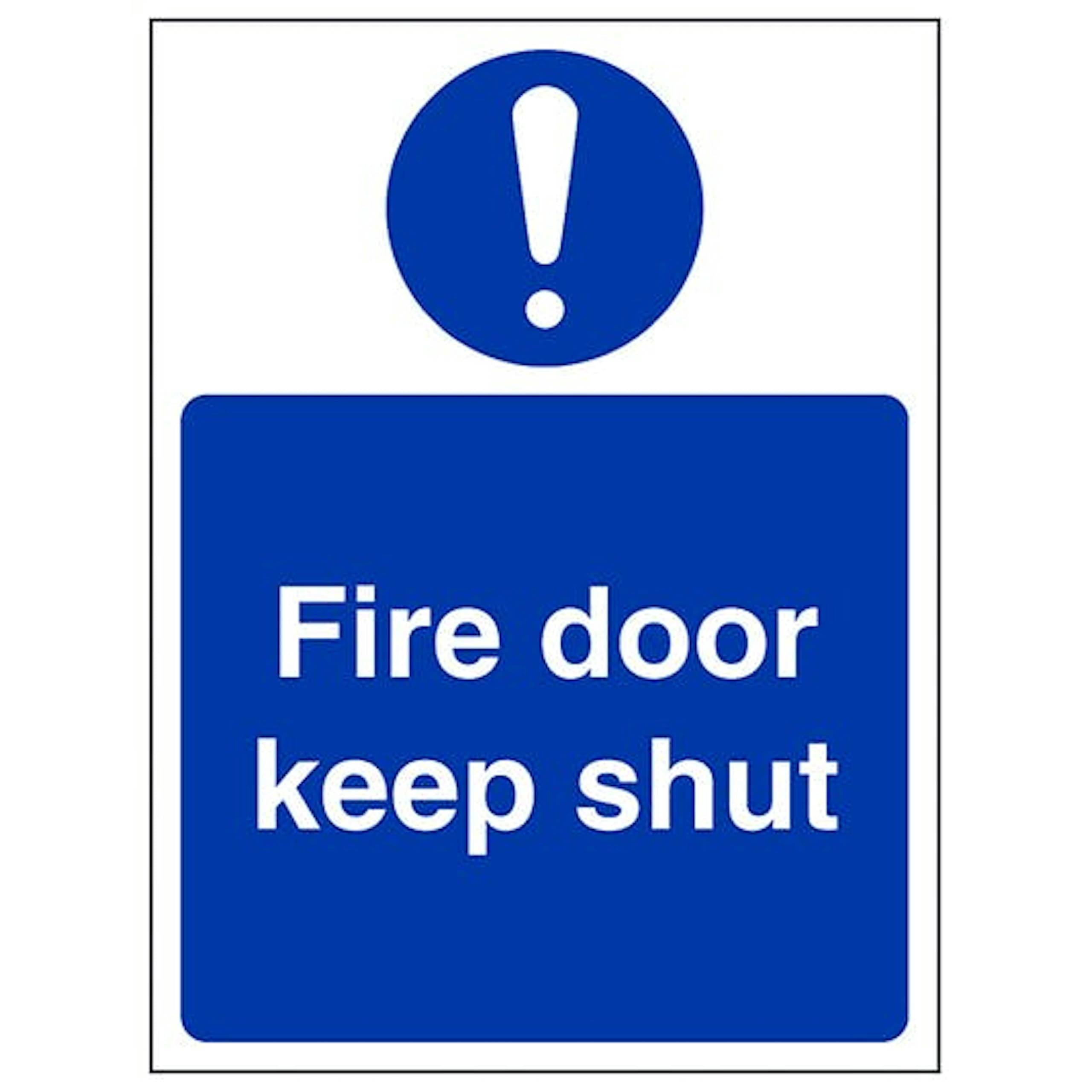 V Safety Eco-Friendly Fire Door Keep Shut - Portrait 150 x 200mm - 1mm 100% Recycled Rigid Plastic Safety Sign