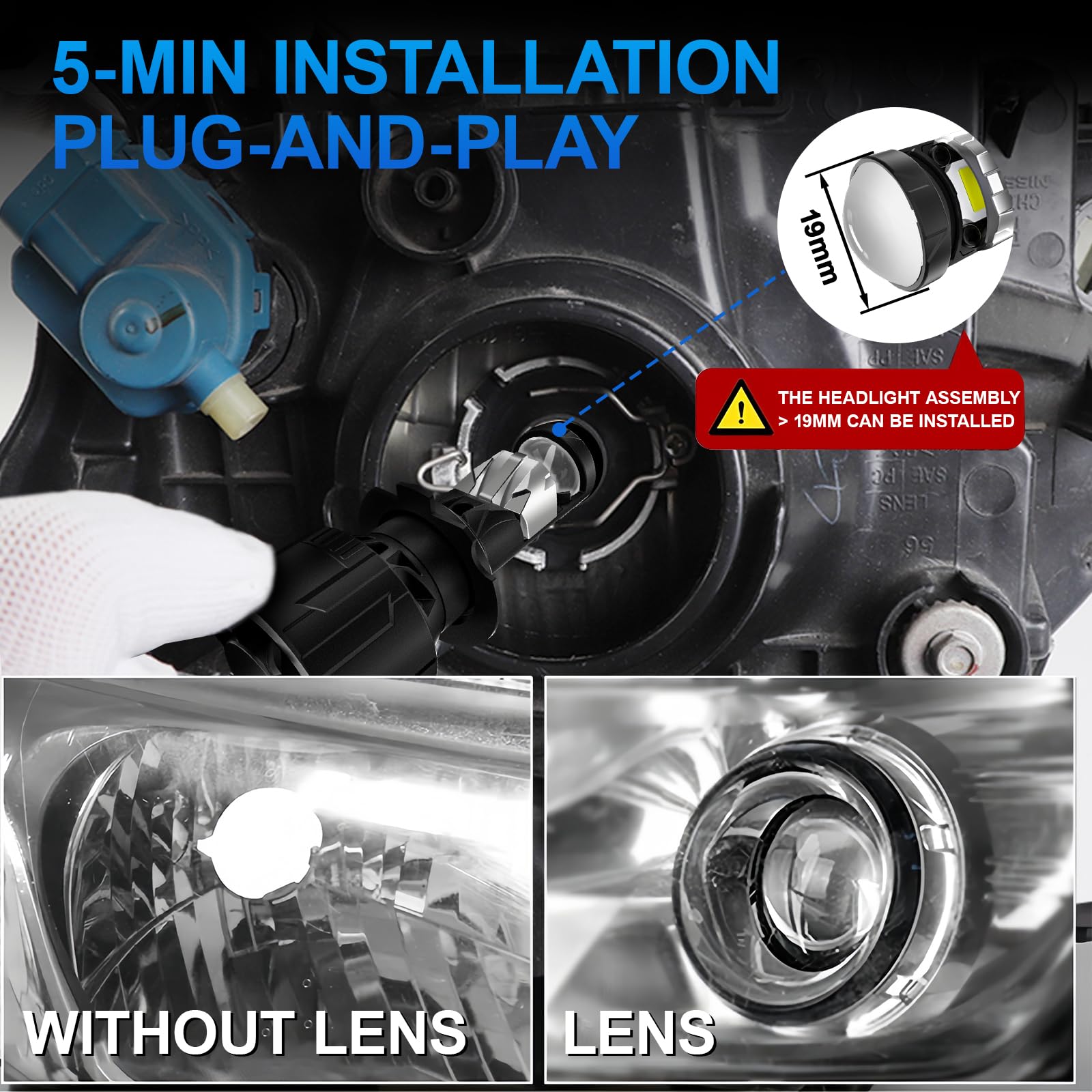 SHINYY Lampadine H7 LED Lenticolari Fari per Auto o Moto, 2026 Nuovo 30000LM Alta Potenza 6500K Bianco Lampade LED H7 con Lente Canbus Anti Errore Abbaglianti Anabbaglianti, Plug and play, Pack de 2