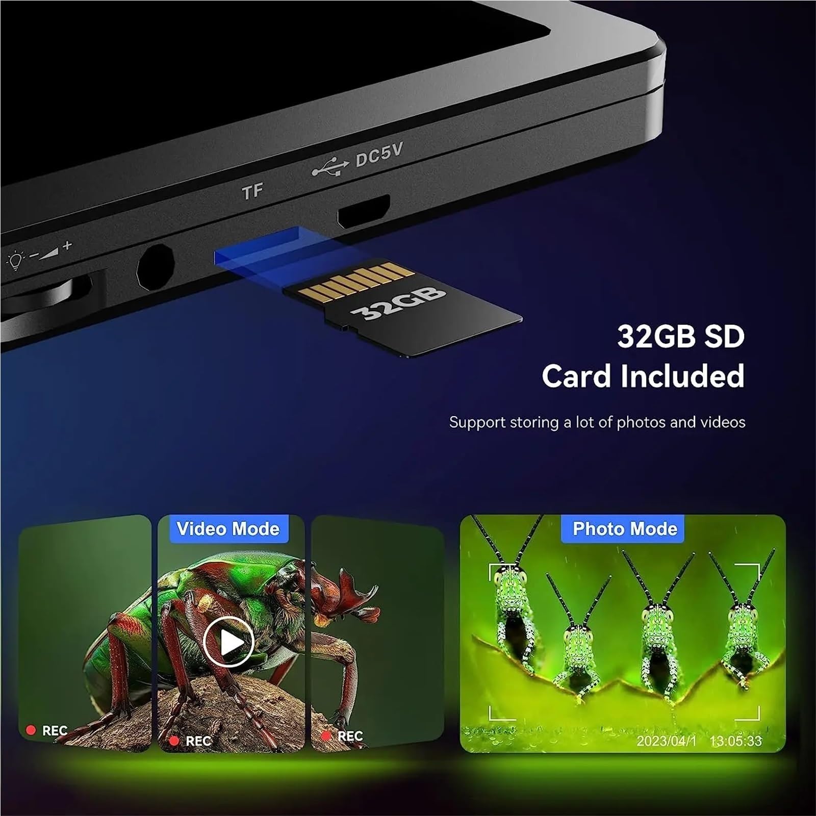 Mikroskop cyfrowy, Cyfrowy Mikroskop Elektroniczny USB 1080P 7" Wyświetlacz LCD 1200X