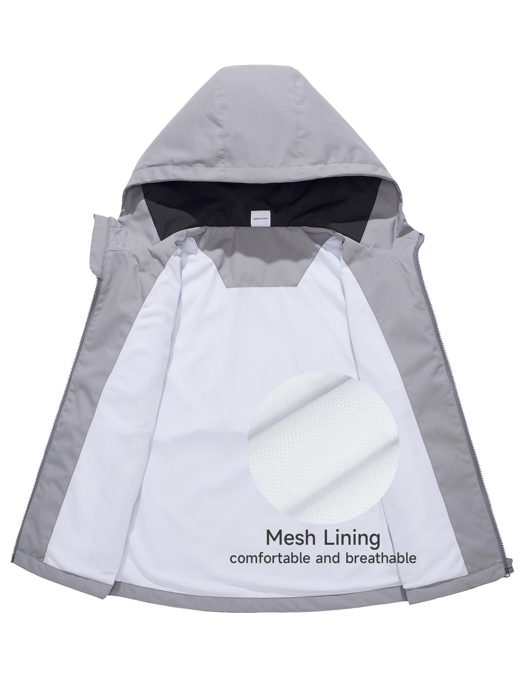 Vestes de Pluie Imperméables Coupe Vent pour Enfants Garçons Filles avec Capuche