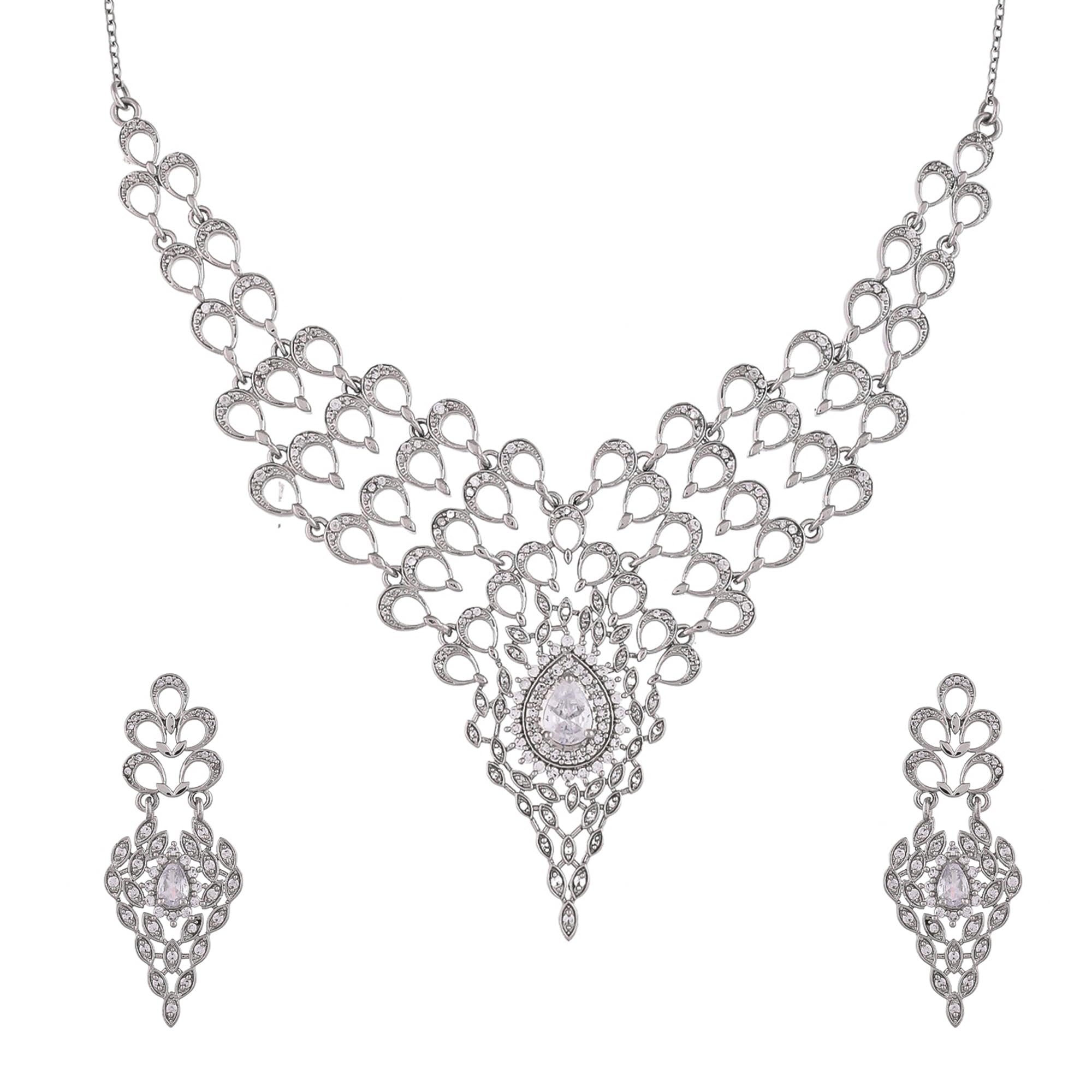 See full amazon price history chart for VOYLLA Peacock Regal Silver Necklace Set VOYLLA Peacock Regal Silver Necklace Set (B0CR1DL35D) Amazon Price History, Amazon Price Tracker