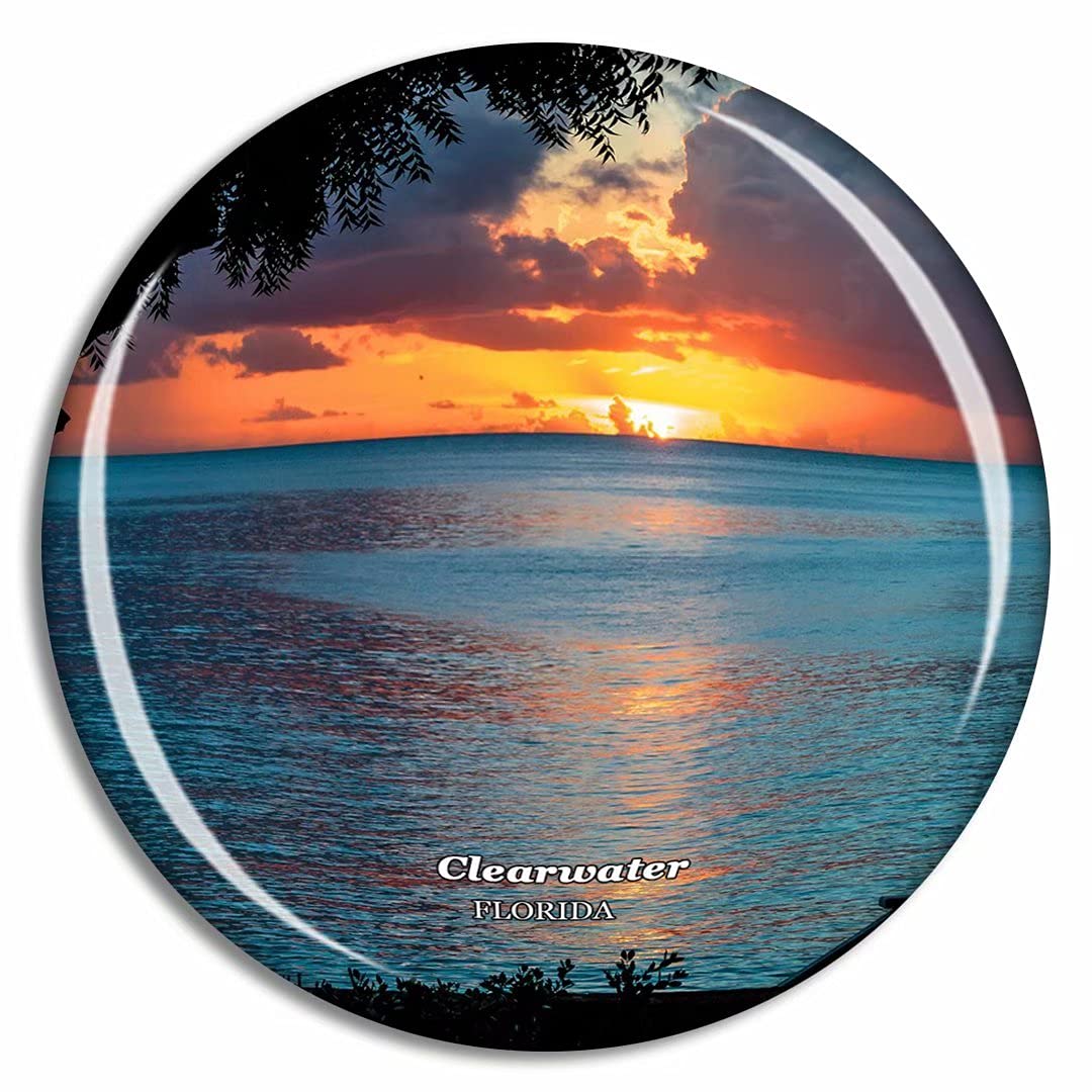 Clearwater Beach Florida USA Fridge Magnet Travel Gift Souvenir Collection 3D Crystal Glass