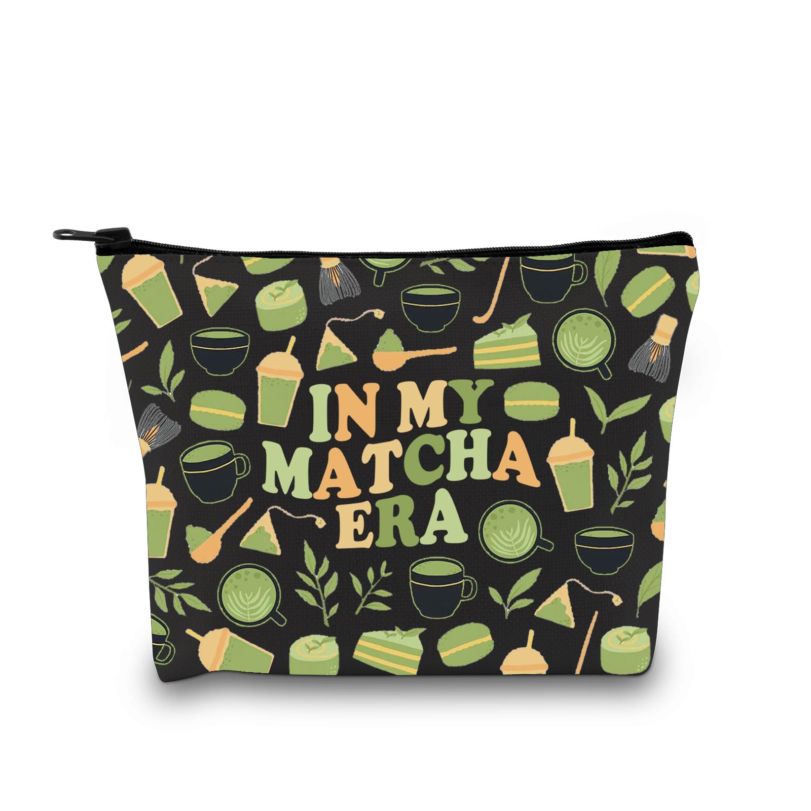 VAMSII Matcha Lover Gift Matcha Era Makeup Bag Tea Lover Cosmetic Bag Matcha Merch (Matcha Era M)