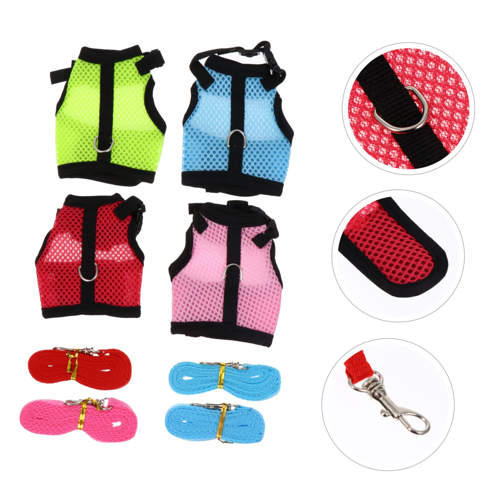 Housoutil 3 Set Di Gilet Per Animali Domestici in Morbida Rete Per Piccoli Animali Con Elegante Esterno Per Criceti 4 Pezzi * 3