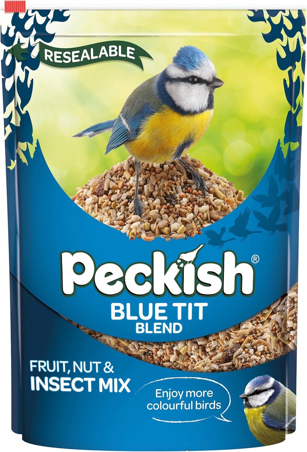 1kg, Blue Tit Blend Insect Mix, High Energy Wild Bird Food with Dried Insects & Seeds, Attracts Blue Tits, Robins, Wrens & More, Ideal for All Year Feeding