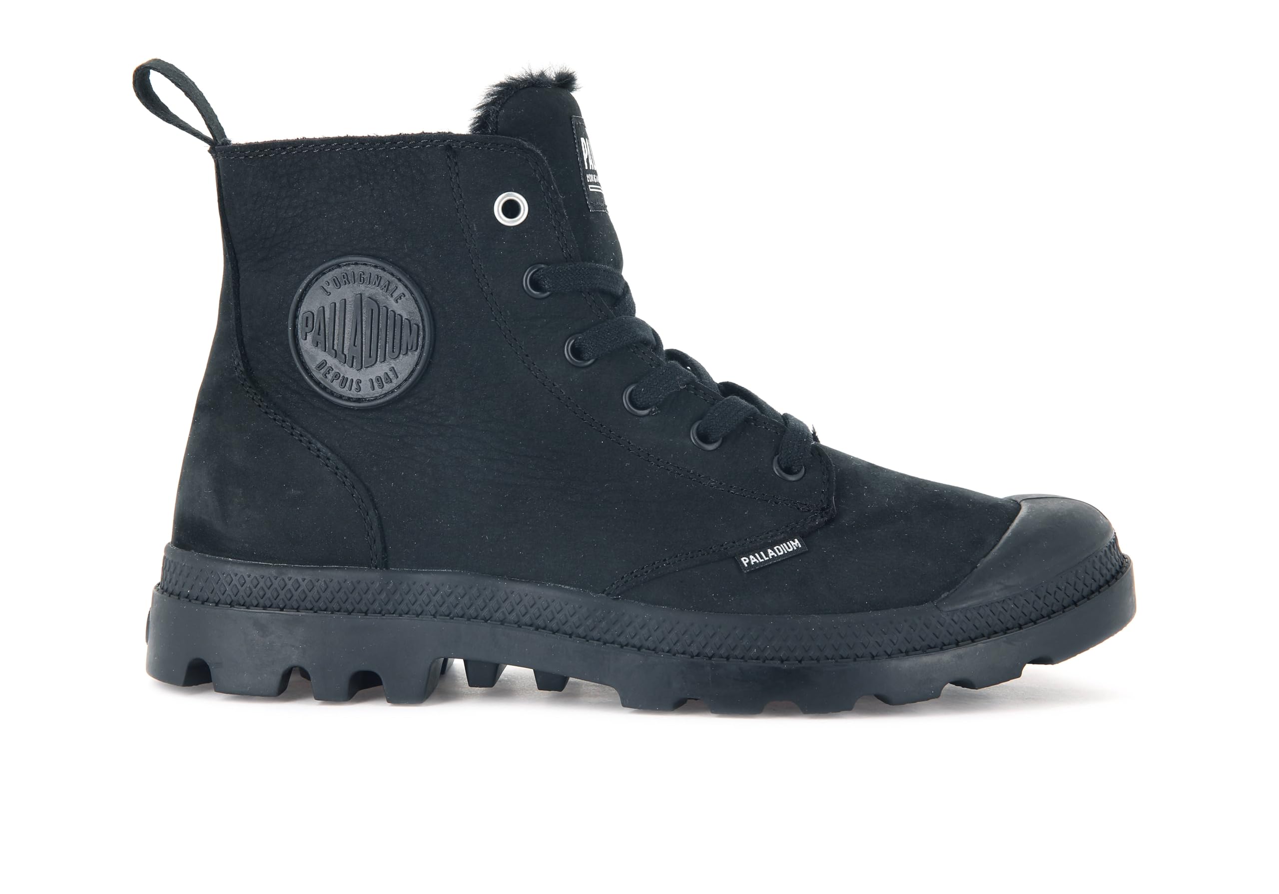 Palladium Women's Black Lace-Up Boots, 5 Uk, Winter Lined Hi Zip Ankle Boots