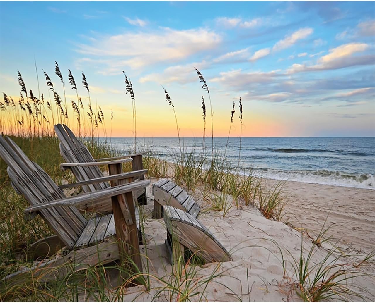 Heritage Puzzle Coastal Sunrise Beach Ocean Jigsaw Puzzle for Adults 1000 Pieces, Frameable 30" x 24" Relaxing Coastal Puzzles - Serene Scene on Sandy Shore by Peter Doran - Made in U.S.A.