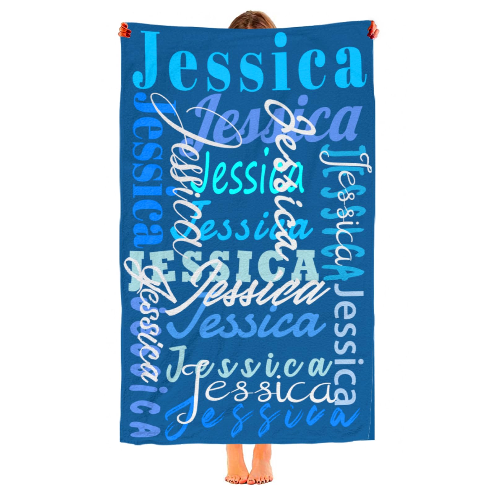 Numom Personalized Custom Name Beach Towel, Multiple Color Sizes Soft Bath Towel for Men and Women, Quick-Dry Lightweight Pool Towel for Travel Pool