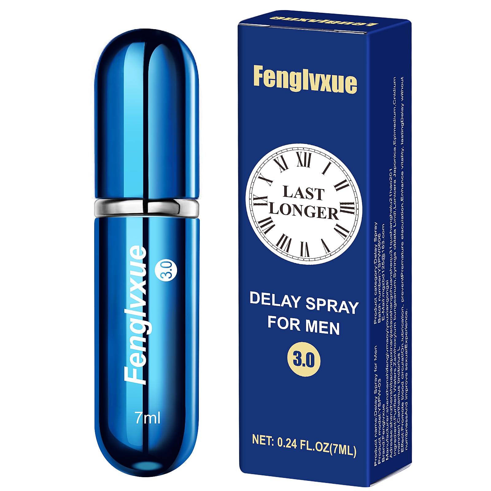 Spray Retardateur pour Homme, Spray de retard pour les hommes, Extraction naturelle des plantes Technologie de troisième génération 3.0, （7ML)
