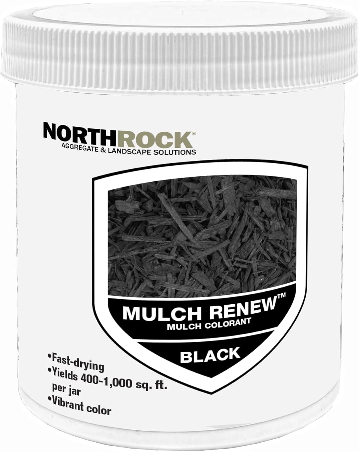 NorthRock Mulch Renew - Colorant, Paint Discolored Landscaping, Ideal for Landscaping, Garden Beds, Spray to Dye Mulch Beds (12 fl. oz., Black)