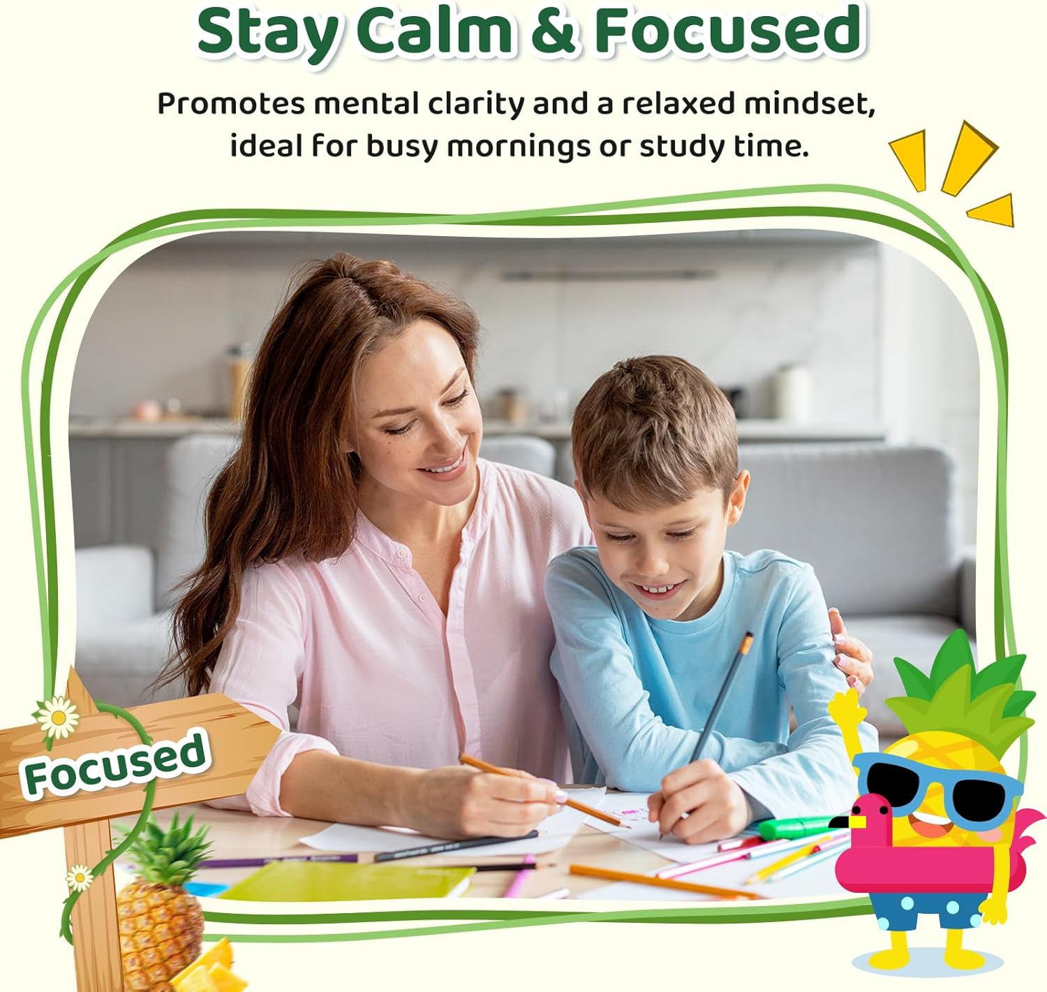 Liposomal GABA L-Theanine Drops for Kids - Liquid GABA Supplement with Magnesium, Chamomile, Lemon Balm & Vitamin B6 - Support Relaxation, Focus & Stress Relief for Kids & Adults - Pineapple Flavor - Image 5