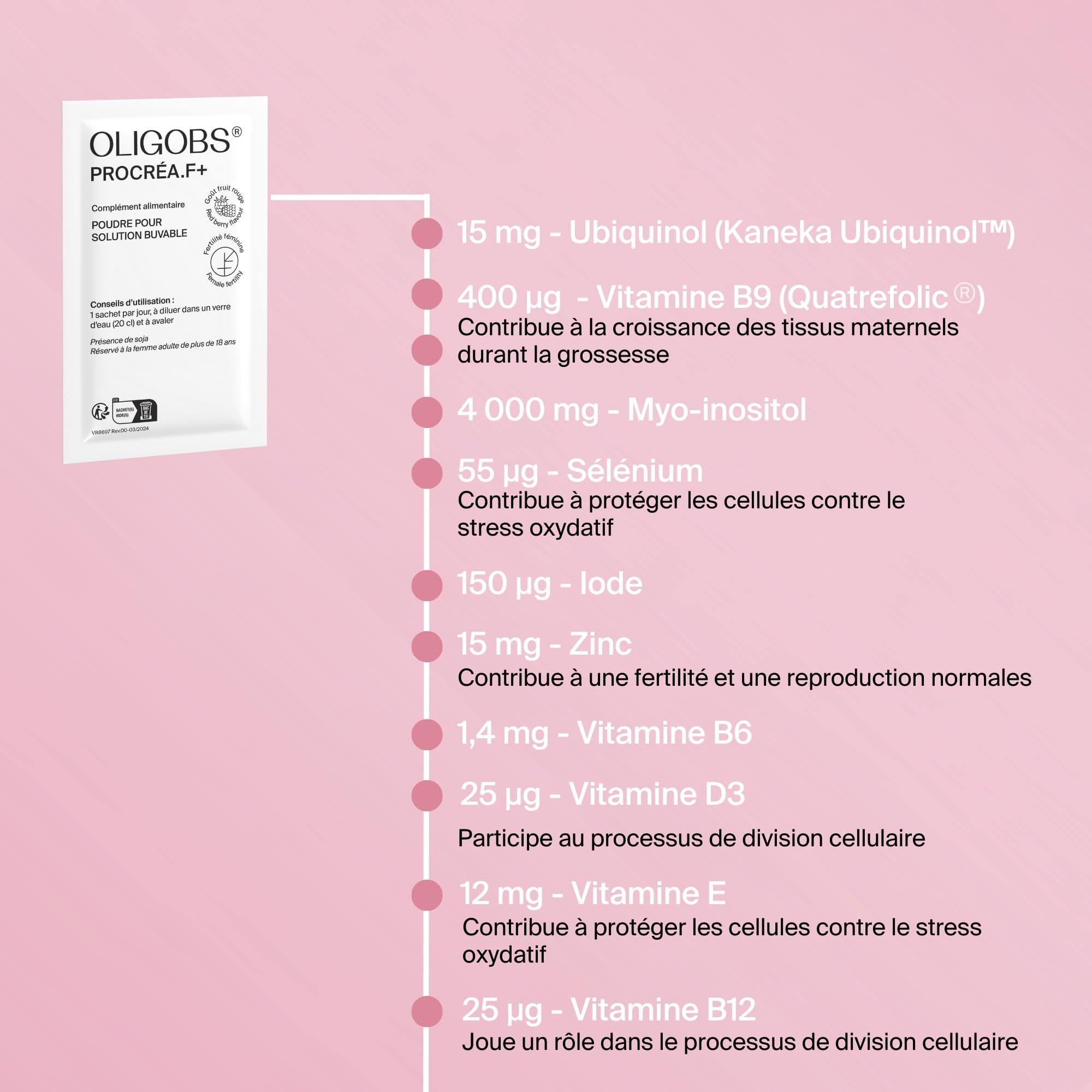 Pack Fertilité Couple | Complément fertilité homme & femme | Procréa.F+ & Procréa.M+ | Myo-Inositol, Quatrefolic, L-Carnitine, Zinc, Sélénium, Ubiquinol | 2 x 30 sachets | Laboratoire CCD
