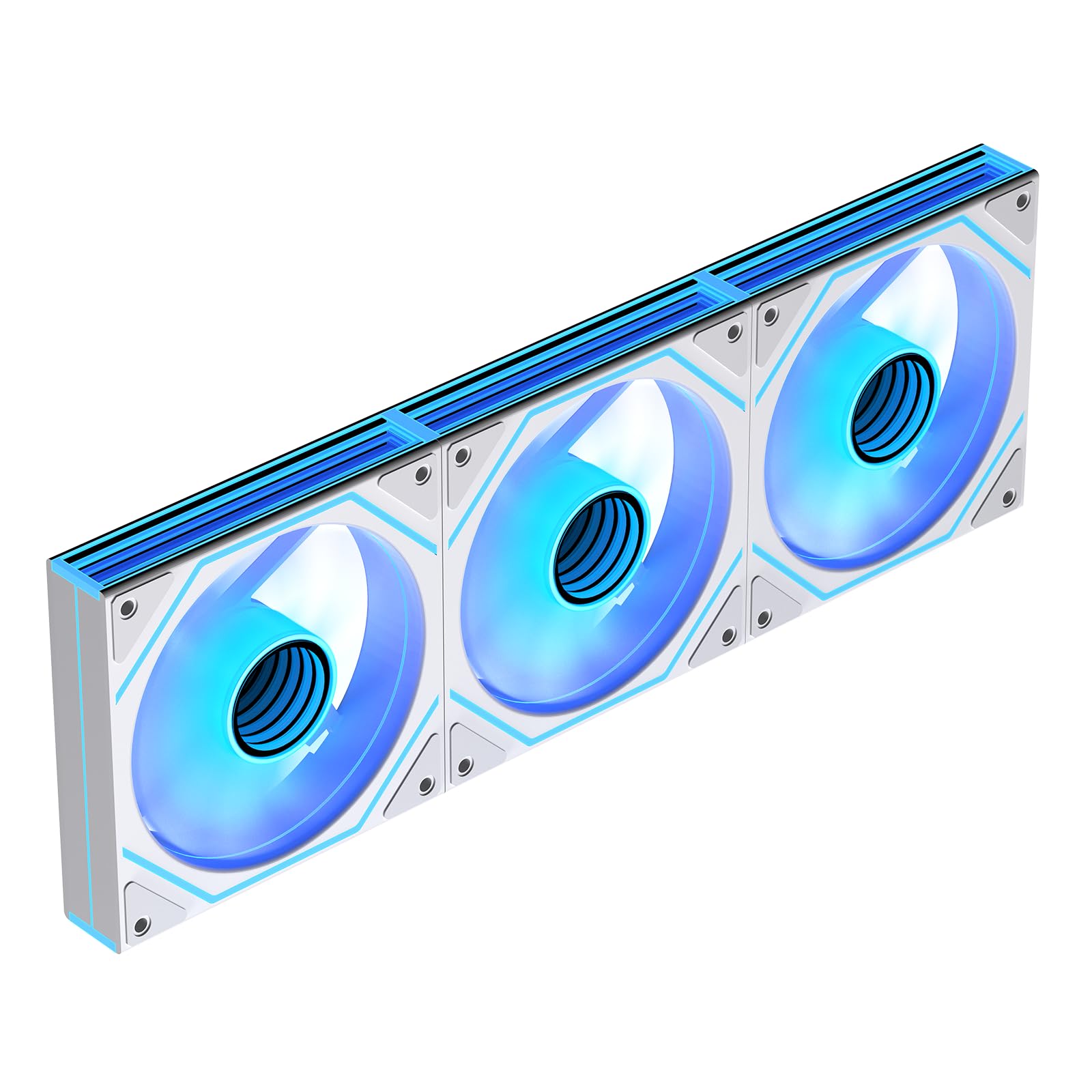 Prism4 Ultra X3 120mm PC ARGB Computer Case Fans|Infinity Mirror|Daisy-Chain|4 PIN PWM 1850RPM(White Reverse_Triple Pack)