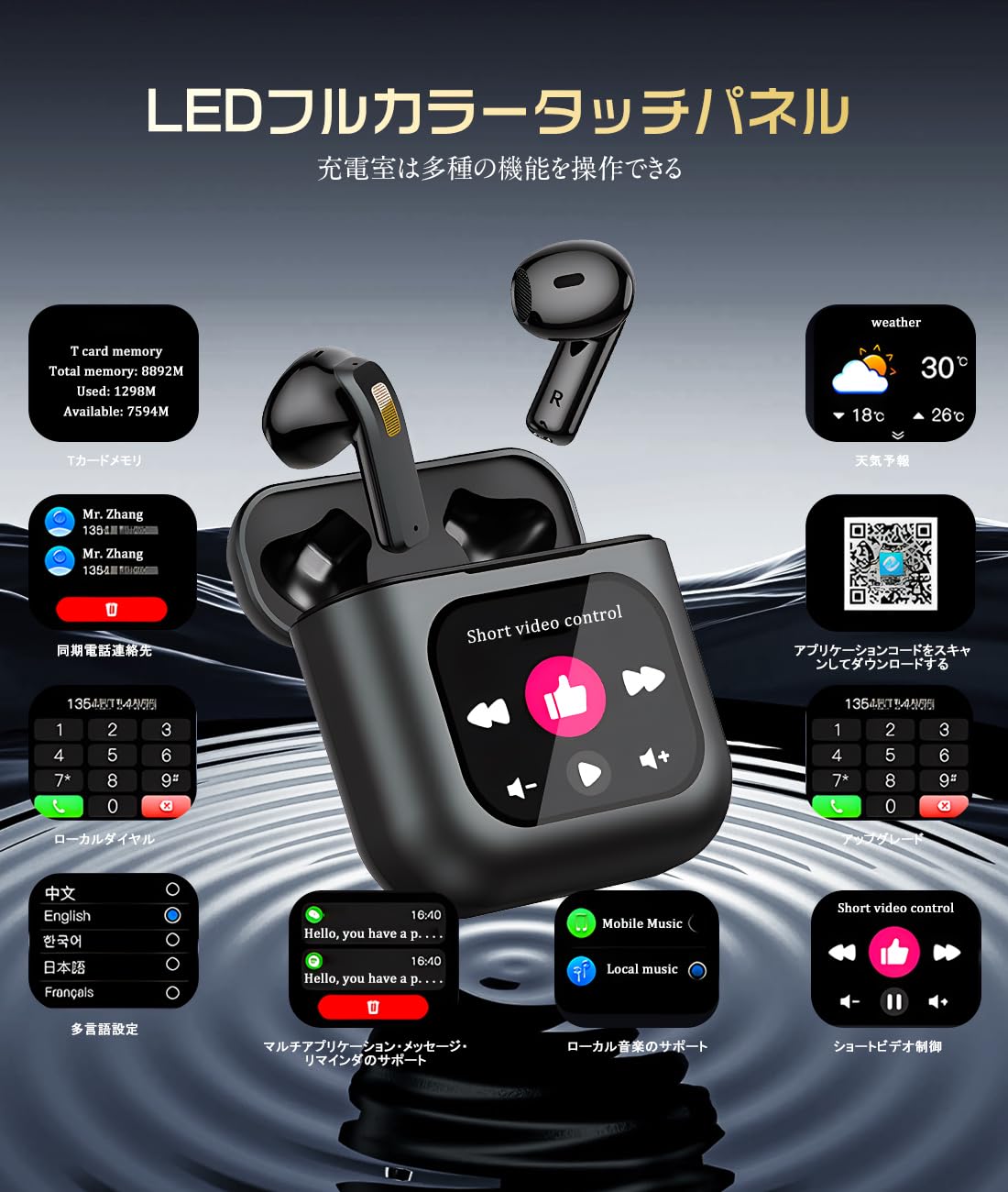 【2023新作モデル】ワイヤレスイヤホン Bluetooth LEDディスプレイ 楽天市場】ワイヤレスイヤホン bluetooth ledディスプレイの通販