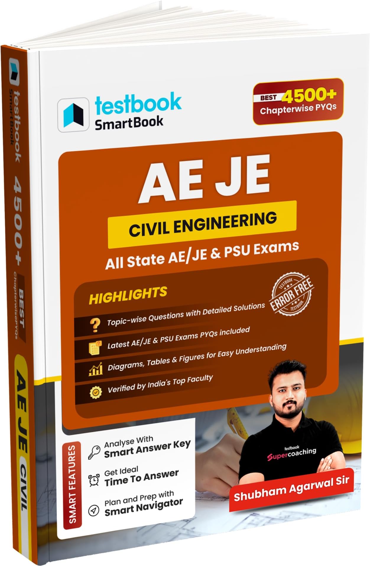 Testbook AE JE Exams Civil Engineering Best 4500+ Topic Wise Questions | Idea for all State AE JE & PSU Exams for RRB JE, SSC JE, DDA JE, RSMSSB JE, UPPCL JE, KPSC JE,UPPSC AE, & all AEJE Exams