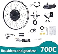 Vista 2 de Kit de conversión de bicicleta eléctrica 48 V 1000 W rueda delantera potente motor Kit de conversión de bicicleta eléctrica Controlador de modo dual