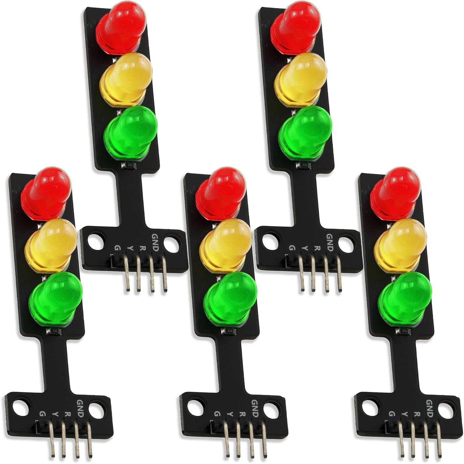 5pcs Mini Traffic Light LED Display Board Module 3.3-5V Compatible with ...